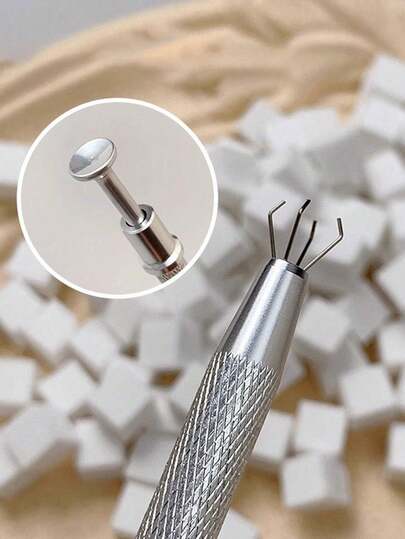 100pcs Mini Sponge Blocks With 4-Claw Tweezer, Nail Art Gradient Color Sponge, Gradient Nail Polish Tools