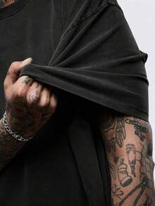 Unisex Vintage Anime Washed | 100% Cotton | Retro T-Shirt With Anime Art Print | Unique Gift For Anime Fans| Streetwear Style For Men & Women - 黑色 - 查看 5