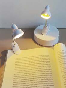 1pc Mini Plastic LED Reading Light, Battery Powered, Clip-On, Eye-Caring Adjustable Arm Night Reading Lamp, Mini Reading Light - Huang Guang - View 6