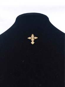 1/5件装十字架吊坠项链，波西米亚风格日常佩戴饰品 - 金黃色 - 查看 6