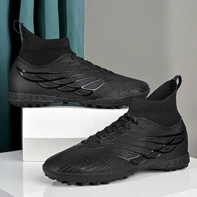 נעלי כדורגל לנוער עם משובץ, מתאימות לגברים ולנשים, נעלי ספורט מקצועיות נגד החלקה ועמידות בפני שחיקה לאימונים ומשחקים