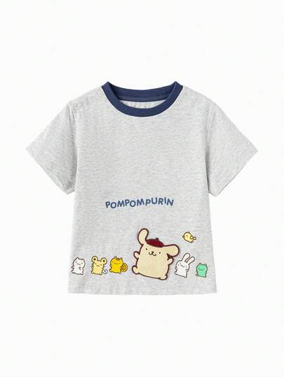 Balabala Toddler Boys' Summer New Collection Short Sleeve Cartoon Graphic Print Tee For Casual Daily Wear
