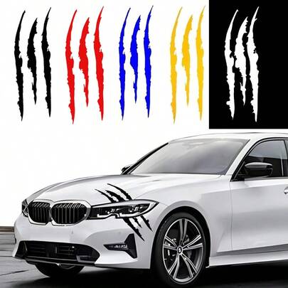 2 pezzi/1 pezzo Adesivi per fari auto - Adesivi a forma di zampa per auto, Adesivi per sopracciglia dei fari, Adesivi graffiati, Adatti per auto sportive, SUV, pickup, finestre di auto, motociclette, ecc.