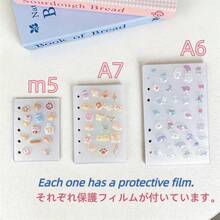 M5/A6/A7 Transparent Binder With 20 Double-Sided Pockets, Transparent Sticker Notebook, DIY Notebook Set, Stationery, School Supplies, Back To School Sticker Notebook - Purple Double-button Loose-leaf Book - View 11