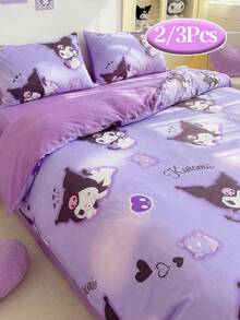 SANRIO Bộ chăn ga gối 2/3 món (1 vỏ chăn + 2 vỏ gối, không kèm ruột chăn), họa tiết hoạt hình dễ thương, cỡ Full Size, mềm mại và thoải mái, phù hợp cho ký túc xá, phòng ngủ gia đình, khách sạn, mọi mùa, có khóa kéo và vỏ gối, nhiều màu sắc bền chắc, bộ chăn ga gối cỡ lớn, bộ vỏ chăn cỡ lớn. - Tự nhiên - Xem 2