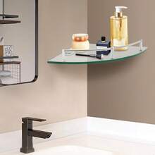 Bathroom Triangular Glass Shelf, Glass Shelf, Tempered Glass Corner Shelf - Clear - View 8