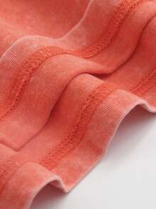 Vintage Studio  Ponyo T-Shirt, Retro Anime Graphic With Goldfish & Plant In Vase, Soft Cotton Tee For Hayao Miyazaki Fans & Casual Outings100% Cotton Vintage Washed 230gsm T-Shirt, Summer Street Style Casual Printed Tee, Ideal For Daily Outings & Holiday Gifts - Màu Cam san hô - Xem 5