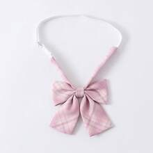 2pcs Children/Student School Uniform Tie, Bow Tie, Blue Crown Trophy Jacquard Shirt Accessories - Pink - View 6