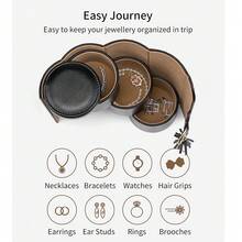 1个女士旅行首饰盒，多功能三层首饰收纳盒，送给女孩、旅行者、情侣、妈妈和朋友的理想礼物 - 黑色 - 彩色 - 查看 7