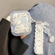 Apple Wireless Earphone Case With Cat Ear Wings Design, Scratch-Resistant And Anti-Drop Protective Cover - Clear - View 12