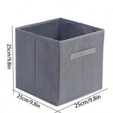 1/6 piezas Cajas de almacenamiento de tela plegables y organizadores de cajones de tela, adecuados para armarios y almacenamiento de juguetes - Gris - Ver 13