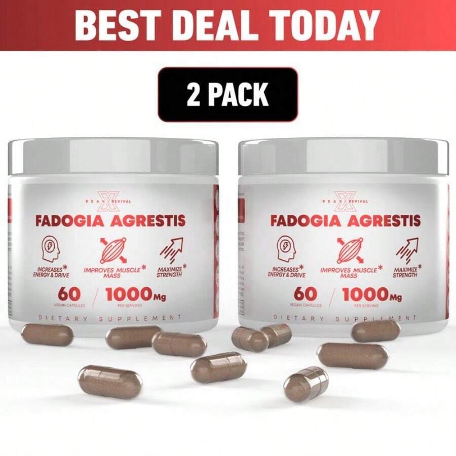 Peak Revival-X Fadogia Agrestis 1000mg – Natural Testosterone Support For Men | Muscle Growth, Strength & Energy | Vegan Capsules - 2 CÁI - Xem 1
