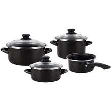 Magefesa Kenya Noir - Batterie de cuisine 7 pièces, acier émaillé vitrifié - Noir - Voir 5