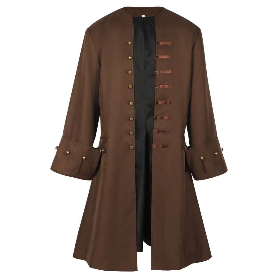 COS Men's Medieval Jacket, Steampunk Coat, Adult Role-Playing Costume For Halloween, Cosplay Outfit - 24823 Pirate Jacket Style 2 - View 1