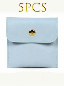 20/1pc Faux Leather Jewelry Pouch With Snap Closure, Jewelry Storage Bag - Luxury Gift Bag For Earrings, Necklaces, Bracelets And Rings - Pu Leather Storage Bag - View 25