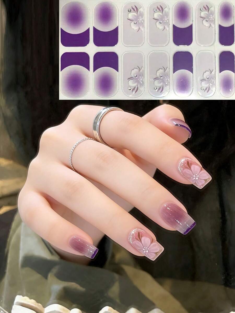 3D Shell Element Marble Texture Nail Stickers, Green Stereoscopic Gemstone Diamond Nail Art Decals, DIY Nail Jewelry Accessories - Multicolor - View 1