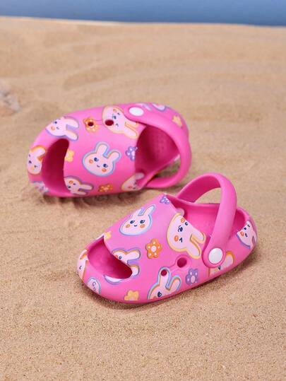Infant Fashionable Colorful Print Cute Breathable Soft Non-Slip EVA Beach Sandals, 1 Pair Suitable For Toddler Girls & Boys Summer Garden Shoes