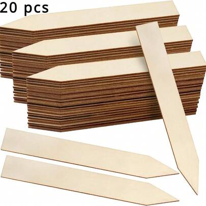 Nhãn cây 10cm, 20/50 chiếc, thẻ tên cây bằng gỗ, nhãn cây con / đánh dấu vườn / thẻ cây giống / nhãn hạt giống / cọc cắm cây, thích hợp cho vườn ngoài trời.