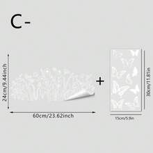 1/4pcs White Floral Butterfly Static Window Clings Removable Non Adhesive Glass Decals For Storefront Living Room Spring Home Decor Anti Collision Window Stickers - ملصقات نوافذ على شكل فراشات - مشاهدة 13