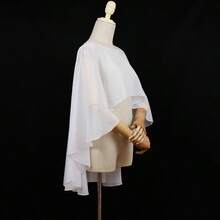 1pc Women's Chiffon Shawl, Scarf, Elegant Bridal Party Cover Up Shrug - Multicolor - View 4