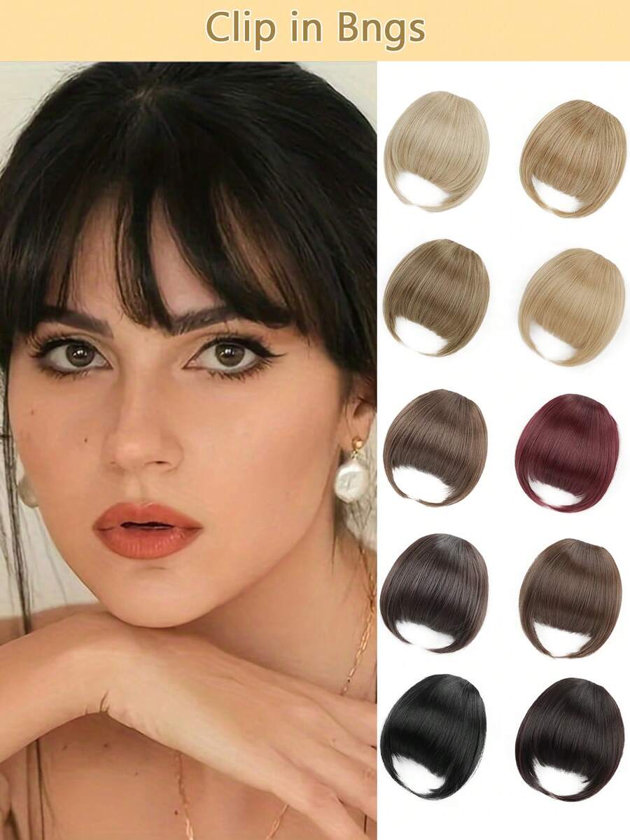 Clip In Bangs,Synthetic Hair For Women's , Wispy Fringe With Side Temples Hairpieces, Breathable & Easy-To-Wear Extensions For All Hair Types - Multicolor - View 1