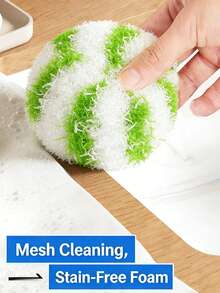 1PC/2PCS/3PCS Magic Bathroom Cleaning Ball - PP Fiber Lint-Free Scrubber For Glass & Sink, Stain Removal, Random Hanging Rope Style - Cleaning Ball - View 4