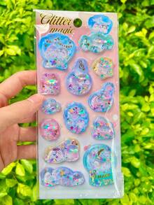 Hình dán trang trí 3D lấp lánh hình động vật hoạt hình, hình dán pha lê dễ thương để trang trí bình nước, tủ lạnh, ốp điện thoại, sổ tay, đồ thủ công, phần thưởng và quà tặng cho trẻ em. - Nhiều màu - Xem 13