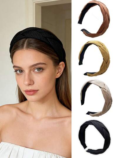 1件时尚布艺编织发带，百搭女士发饰