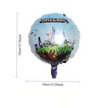 Minecraft Foil Balloons Decorations Party Minecraft Steve Pixel Balloon Set - Multicolor - View 3