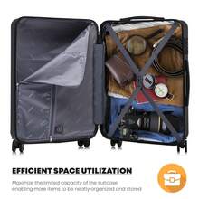 YONSLY Suitcase 20/24/28 Inch With YKK Zipper, TSA Lock, 4 Quiet Wheels, 360° Mesh Compartment, Hard Shell Suitcase, Large Trolley Suitcase, Carry-On Luggage For Holidays, Short Trips And Business Trips - 黑色 - 查看 6