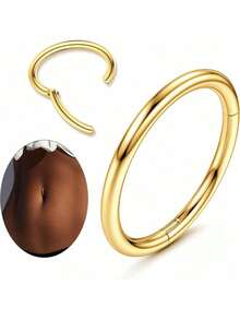 14G 肚脐环 316L 医用钢肚脐圈 透明立方氧化锆蛋白石肚脐环 卡扣式肚脐穿刺饰品 8mm 10mm 12mm 14mm - Clicker Belly Button Rings - 查看 18