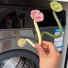 Flexible ABS Washing Machine Door Bracket - Keeps Washing Machine Door Open For Ventilation And Anti-Mildew, Floral Design Washing Machine Door Support | Flexible ABS Ventilation Bracket, Tool-Free Installation, No Drilling Floral Washing Machine Door Block | Made Of Flexible ABS Material To Prevent Odor And Mildew, Washing Machine Door Accessory - Cute Floral Flexible ABS Ventilation Bracket For Air Circulation, Flexible ABS Floral Washing Machine Door Bracket | Easy To Install To Keep Door Open And Prevent Musty Smell - Multicolor - View 5