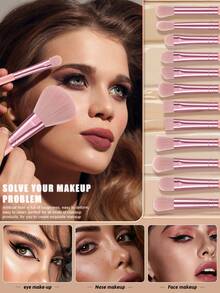 48PCS Makeup Tools Set Including:32PCS Makeup Brush Set+1pc Hairband+2PCS Hand Bowl Strap+3PCS Makeup Sponges+3PCS Triangle Powder Puffs+1pc Makeup Brush Cleaning Tools+3PCS Mini Makeup Sponges+3PCS Mini Air Cushion Powder Puffs,All-In-One & Beginner-Friendly | Travel-Ready & Gift-Ready | Perfect For Newbies/Her - Multicolor - View 5