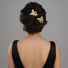 1 pièce Peigne latéral papillon élégant, accessoire pour cheveux pour femmes, peignes, peignes pour cheveux - Argent - Voir 1