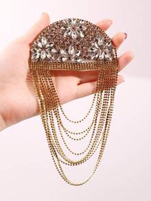 Fashionable Design Versatile Exquisite Luxurious Handsome Personalized Rhinestone Flower Tassel Golden Epaulet Suitable For Men's Daily Business Commute Wear Jewelry - Multicolor - View 6