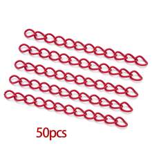50 piezas de extensores de cadena de colores para hacer joyas, extensores de cadena de cola de hierro con pintura en aerosol para collares, pulseras, aretes y accesorios de joyería - Multicolor - Ver 16