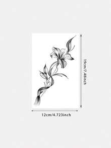 1 Sheet Of Tattoo Stickers With Flower Vine Patterns, Temporary Tattoo Stickers, For Arms And Back, Non-Reflective, Realistic Tattoo, Suitable For People, For Daily Use, Lasts3-5Days,Spine Tattoo,Sketch Style - Black - View 6