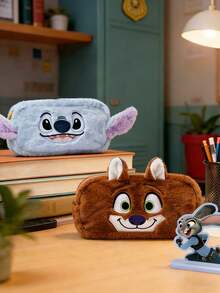 Disney Plush Pencil Case Set — Officially Licensed Adorable Cartoon Character Pen Pouch Crafted from Soft Plush Fabric, Large-Capacity Zippered Pencil Bag Featuring Stitch, Judy & Nick, Versatile Station Organizer for School, Office, - 多款 - 查看 10