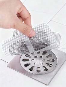 10pcs/50pcs Anti Mosquito Floor Drain Stickers, Self-Adhesive Hook And Loop, Sewer Sink Filter Stickers, Bathroom Hair Collectors, Easy To Install, Drainage Filter Stickers, Disposable, Suitable For Bathroom And Kitchen Sinks - A - View 7