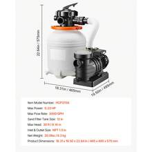 12 In Sand Filter Pump For Above Ground Pool, 0.33 HP 3000 GPH, Swimming Pool Sand Filter Pump With Pre-Assembled Core & Leak-Resistant Design, 6-Way Valve, High-Efficiency Filtration For Pools - 0.33HP 12inch - View 11