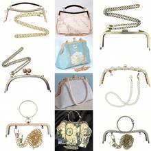Set Of 2 Metal Frame+Purse Strap, Rectangular Head, Handbag Handle Replacement, Kiss Clasp Lock For DIY Handbag/Purse/Coin Bag, Bag Handles/Buckles/Lock /Clasp Clutch, DIY Women's Purse, Purse Making Accessories,Purse Making Hardware, Purse Handmade Craft Projects Thanksgiving Gifts - Set - View 1