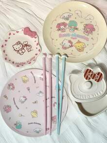 SANRIO 1双肉桂卷Melodia分趾筷，新款单人单趾筷，分趾防滑卡通情侣高品质筷子，适合居家、旅行、用餐、厨房、餐厅、生日、婚礼、情人节、新年礼物 - 查看 2