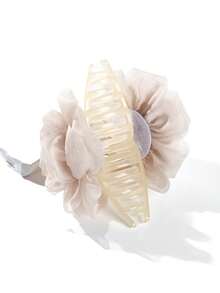 1个波西米亚风网纱山茶花发夹，甜美多功能发饰，新款雪纺发夹 - 彩色 - 查看 7