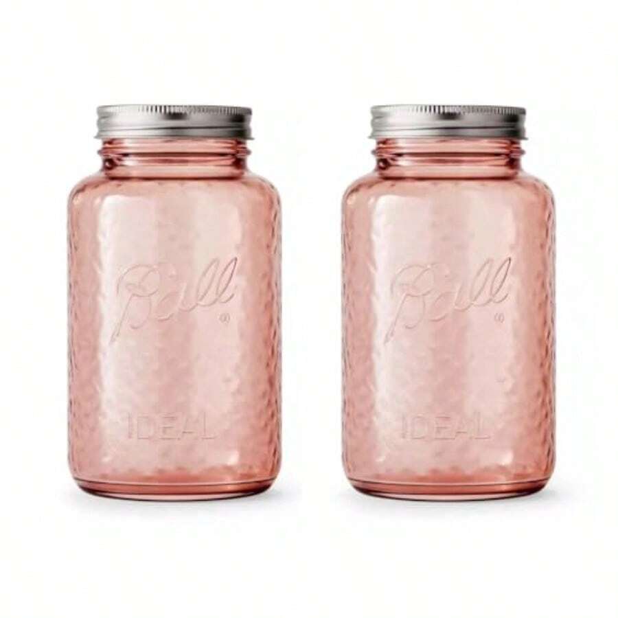 Ball Collectors Edition - Tarros de conservas clásico de color rosa tarros de boca regular con tapas y bandas 32 onzas cada uno paquete de 2 2166214-2PK - rosa - Ver 1