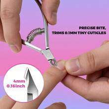Cortaúñas profesional de acero inoxidable, herramienta de manicura para salón de uñas, elimina fácilmente las cutículas/uñas y recorta los callos, material resistente a la oxidación, cortaúñas con resorte incorporado para un corte sin esfuerzo, tijeras esenciales para el cuidado de las uñas sin olor, adecuadas para el hogar, manicura y pedicura de salón - Pinza de queratina de alta calidad - Ver 3
