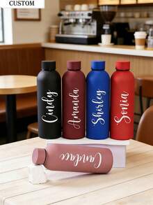 1件客製化雙層不鏽鋼咖啡杯、運動水壺，500ml/17oz 個性化保溫隨行杯，男孩女孩禮物、生日禮物、開學季、旅行杯 - 彩色 - 查看 5