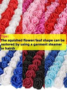 30pcs Artificial Pink Rose Flower Heads, Loose Fake Foam Mini Gray-Pink Roses, Suitable For DIY Bridal Gifts, Wedding Floral Arrangements, Home Decor - Multicolor - View 12