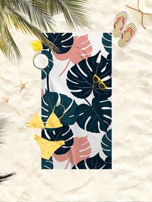 这款沙滩巾采用白色底，饰以深绿色和粉色的龟背竹叶印花，有大号和小号两种尺寸可选。产品特点：速干、柔软、便携、时尚、防沙、超强吸水，采用超细纤维材质。风格多样：波西米亚风、热带风、复古风、趣味风、瑜伽风、野餐风，并具有防紫外线功能。是海滩、泳池和户外活动的理想之选；也是旅行必备品，非常适合露营、瑜伽、健身、运动和游泳。男女皆宜。 - A - 查看 8