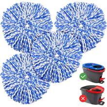 4 Pack Spin Mop Spin Mop Refills Compatible With Dual System, Microfiber Mop Easy Floor Cleaning, 2 System - 4 拖把頭 - 查看 8