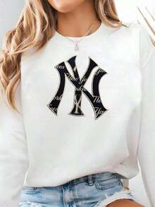 Crewneck Sweatshirt Woman Or Man Ny Yankee's Pullover  Fan Baseball Sweatshirt In Multiple Colors Sweatshirt - White - View 2